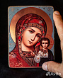 Казанская икона Божией матери. Дерево, 15*13