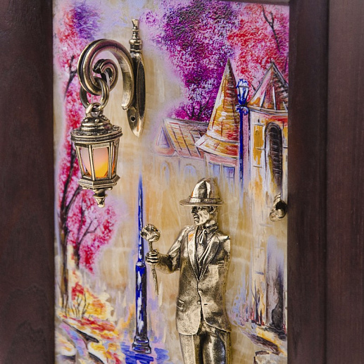 Бронзовая картина "Парень с розой. Весна" с подсветкой купить с доставкой Бронзовая картина "Парень с розой. Весна" с подсветкой